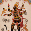 Goddess Kali Colored etching on paper 1770 Print